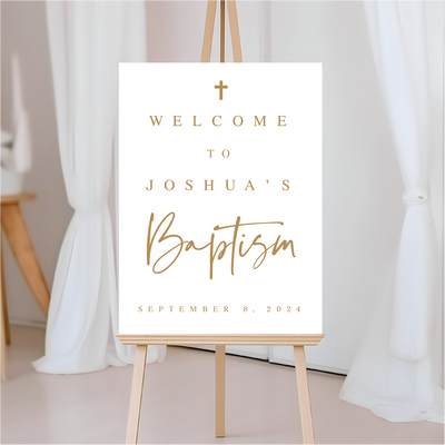 Modern Baptism Acrylic Welcome Sign