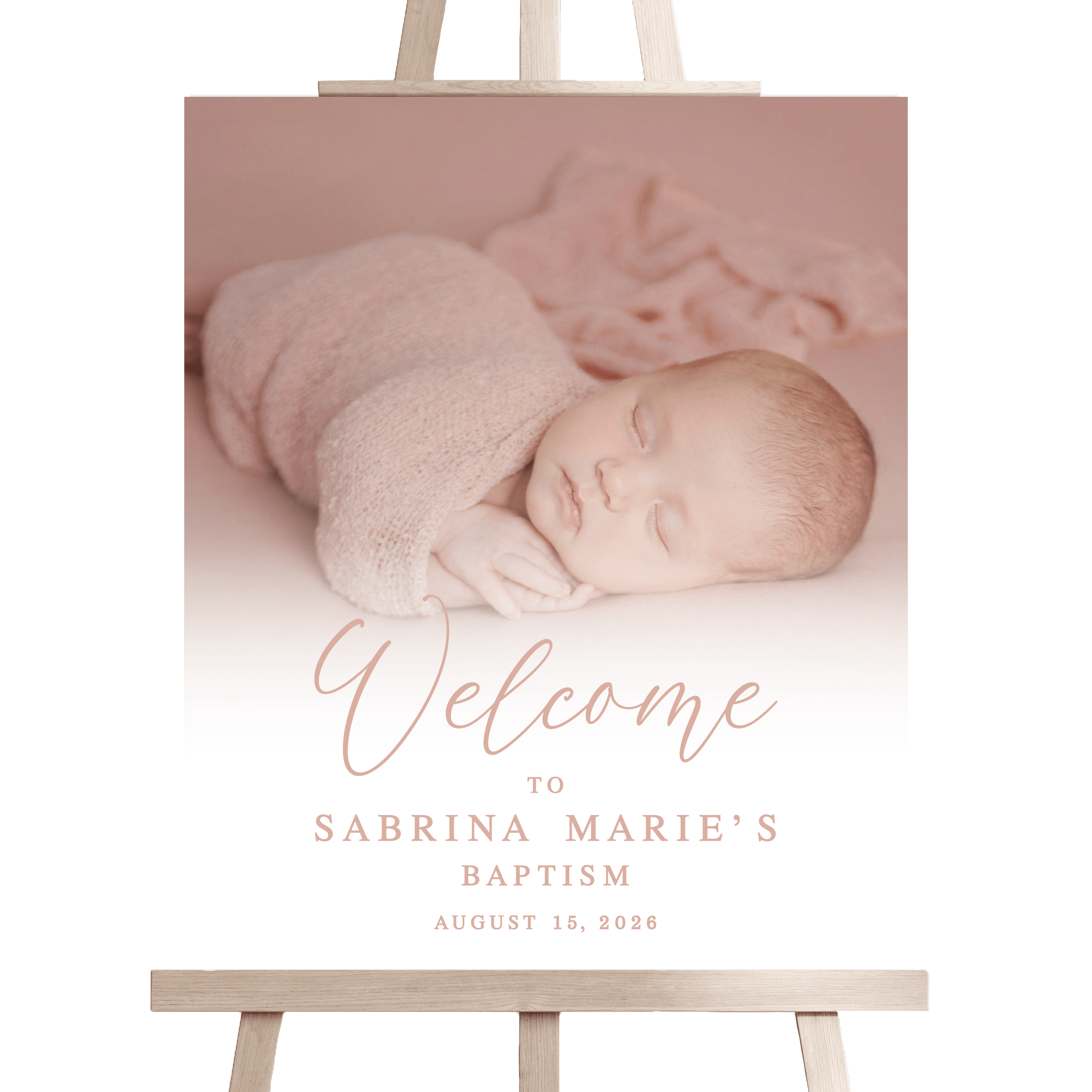 Custom Photo Baptism Welcome Sign - Welcome Sign