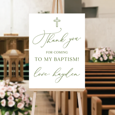 Thank You For Coming Baptism Welcome Sign