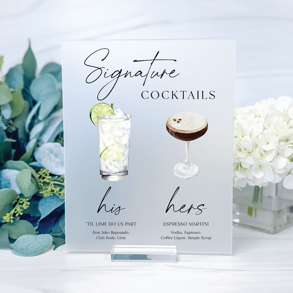 Signature Drinks Bar Sign