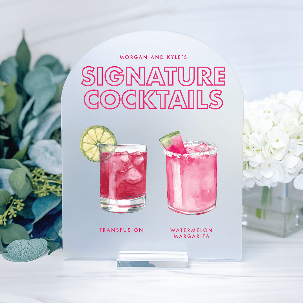 Signature Drinks Wedding Bar Sign