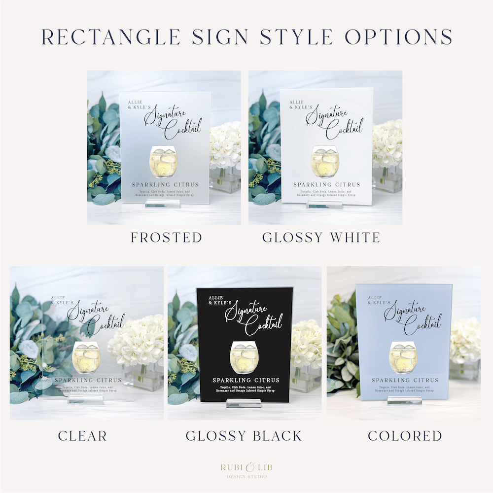 Signature Drink Wedding Bar Menu