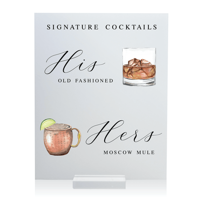 Signature Cocktail Menu - His and Hers