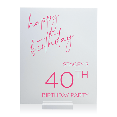 Modern Birthday Acrylic Sign - Welcome Sign
