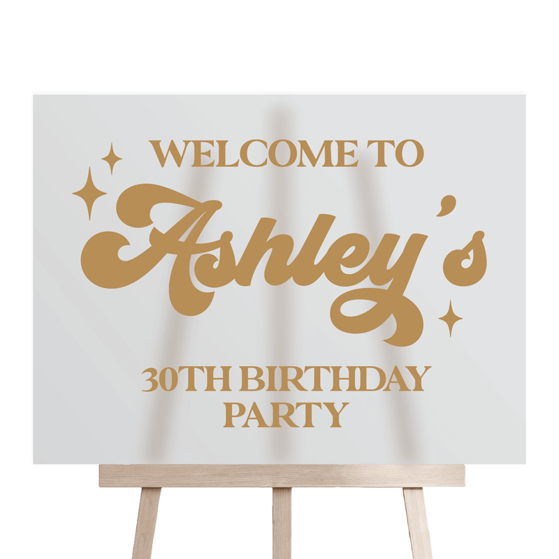 Bold Retro Birthday Acrylic Sign