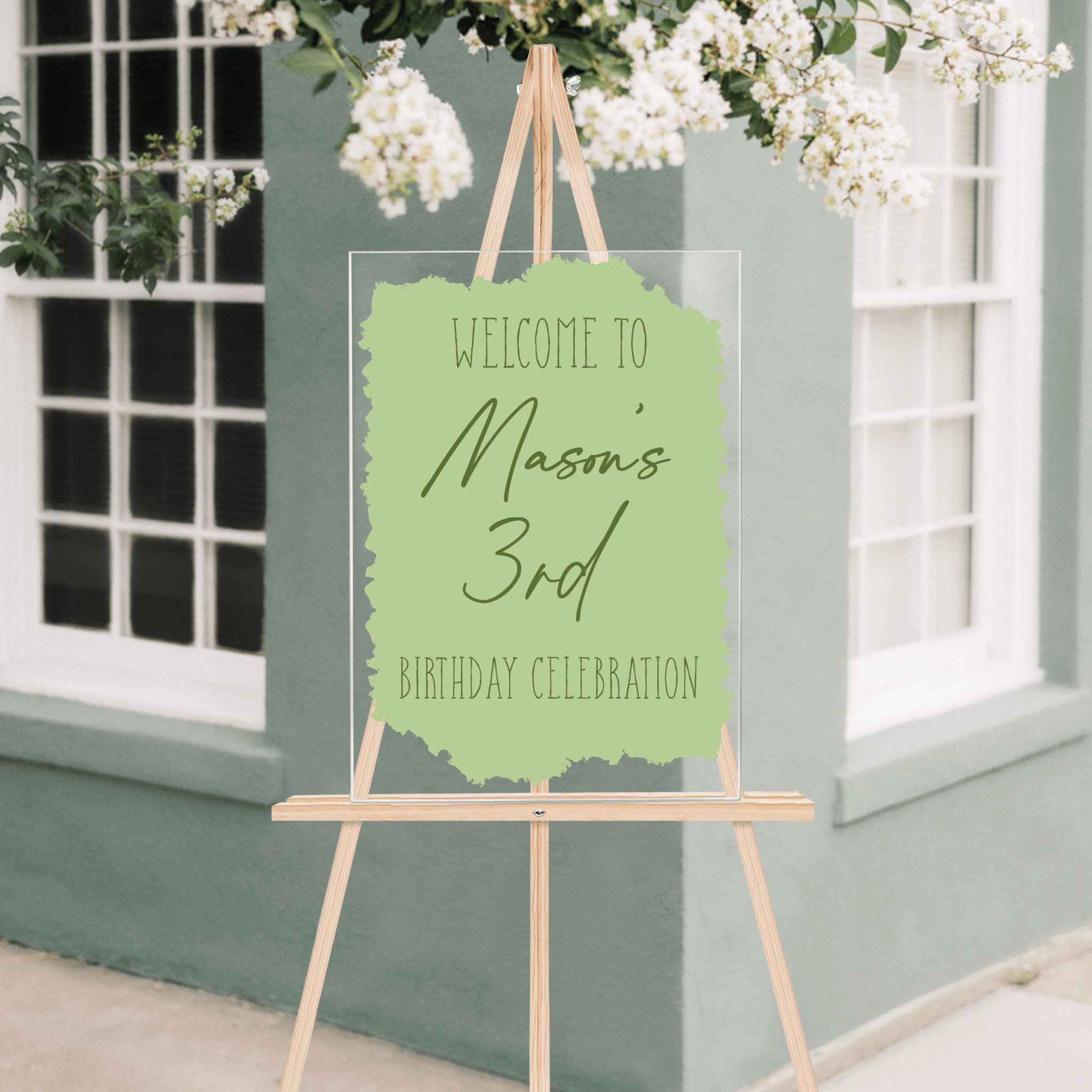 Personalized playful birthday welcome sign for kids party
