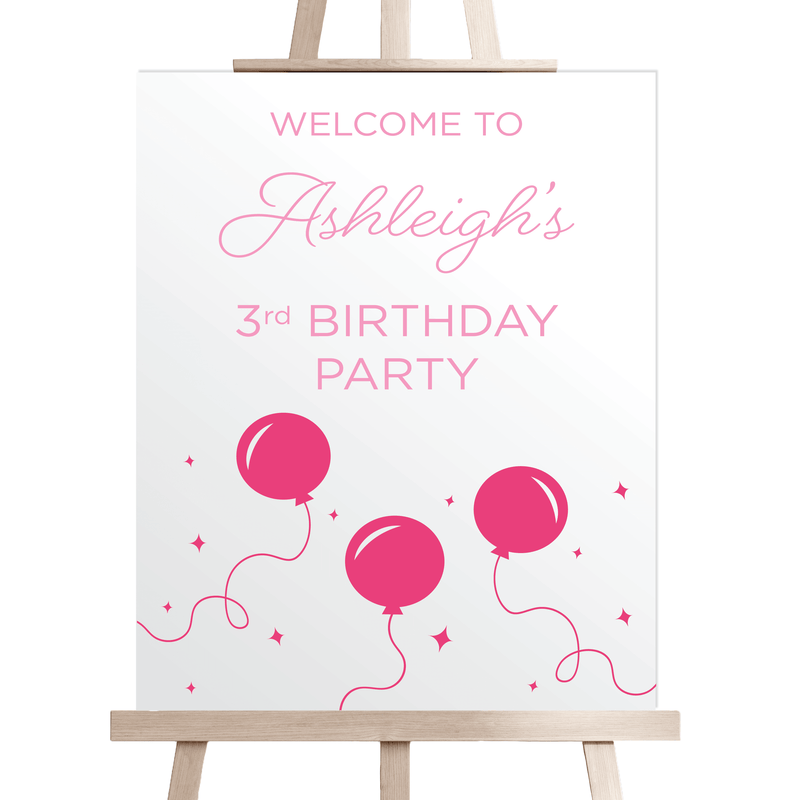 Balloons and Confetti Personalized Birthday Sign
