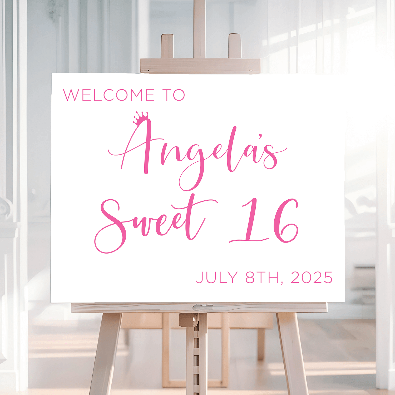 Royal Sweet Sixteen Birthday Party Welcome Sign
