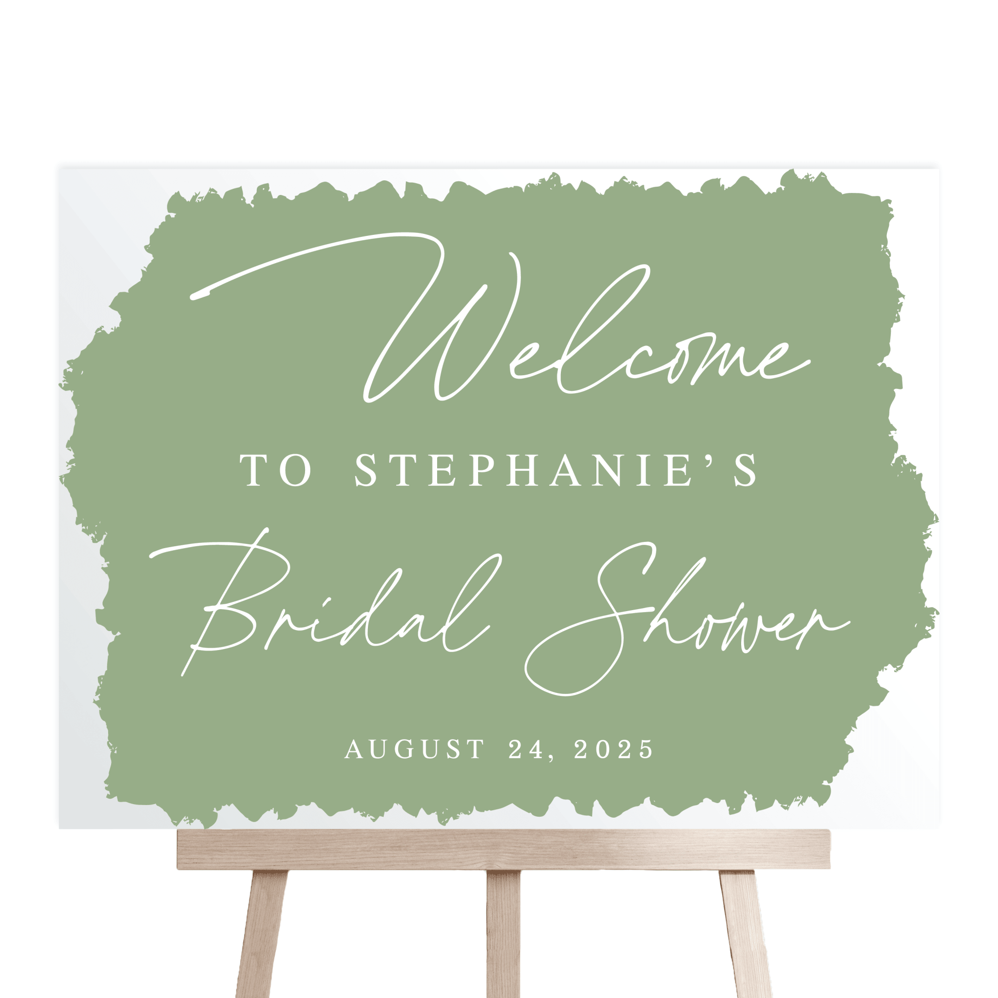 Brush Effect Acrylic Bridal Shower Sign - Welcome Sign