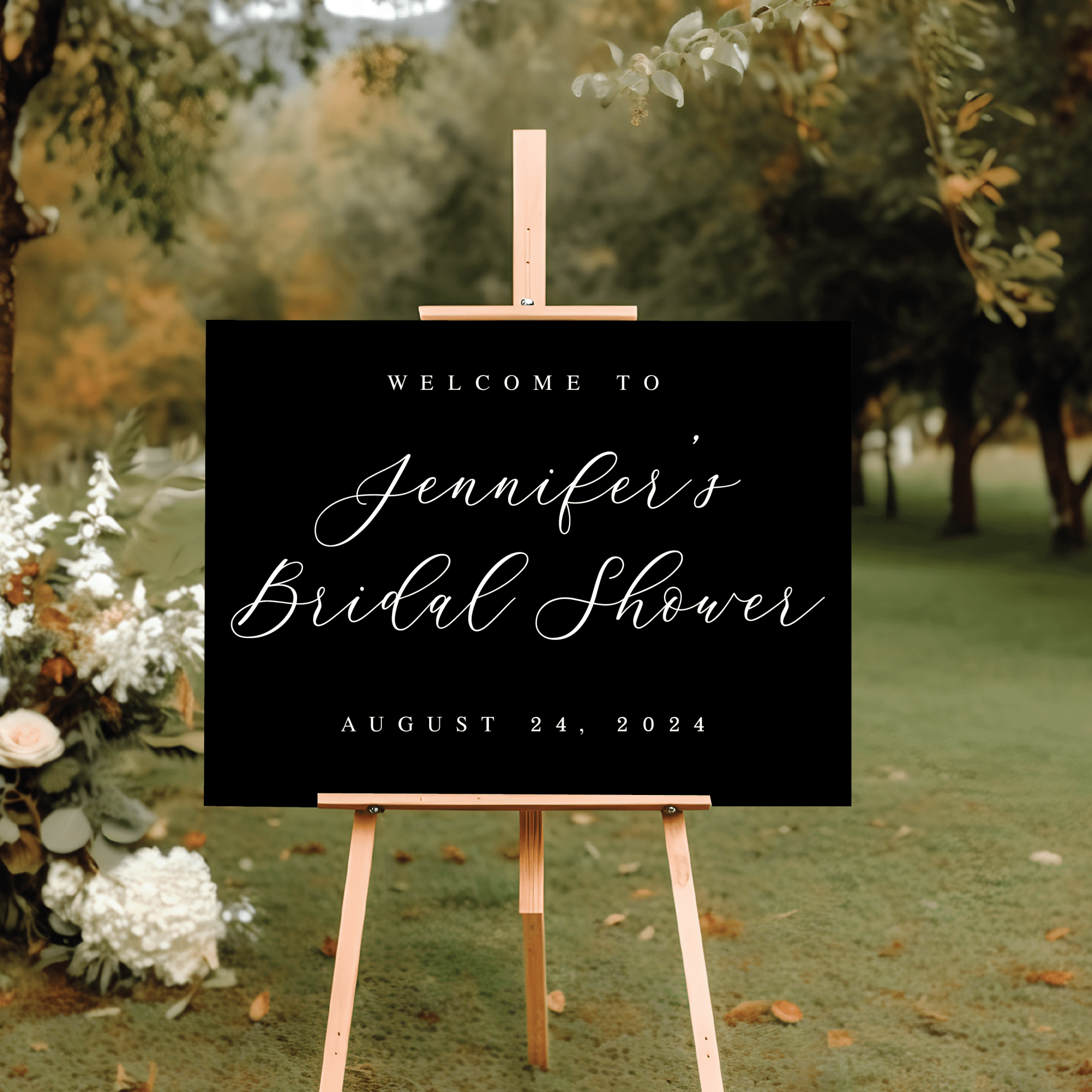 Classic Landscape Acrylic Bridal Shower Sign - Welcome Sign