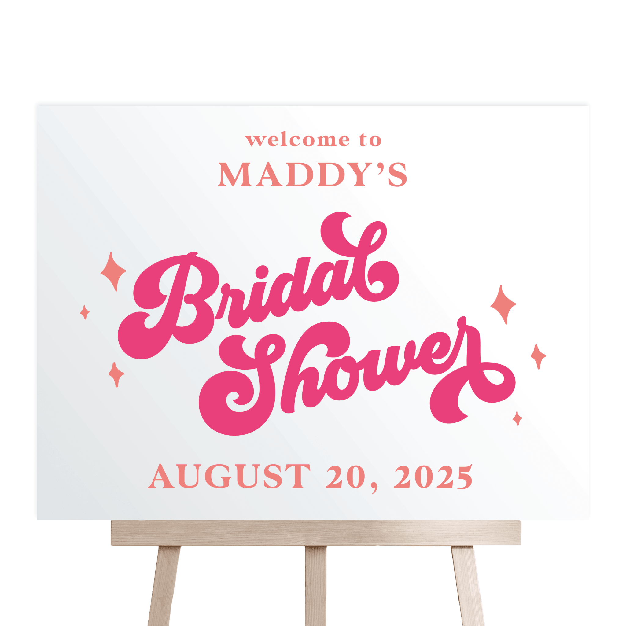 Retro Sparkle Acrylic Bridal Shower Sign - Welcome Sign
