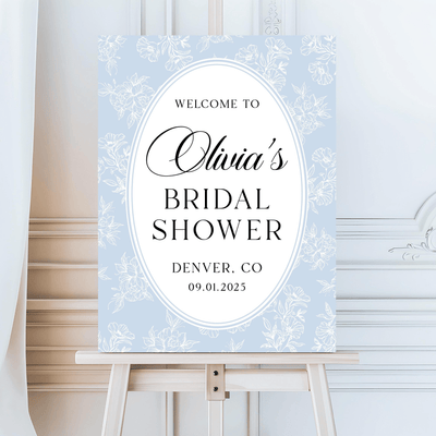 Dainty Florals Custom Bridal Shower Acrylic Sign