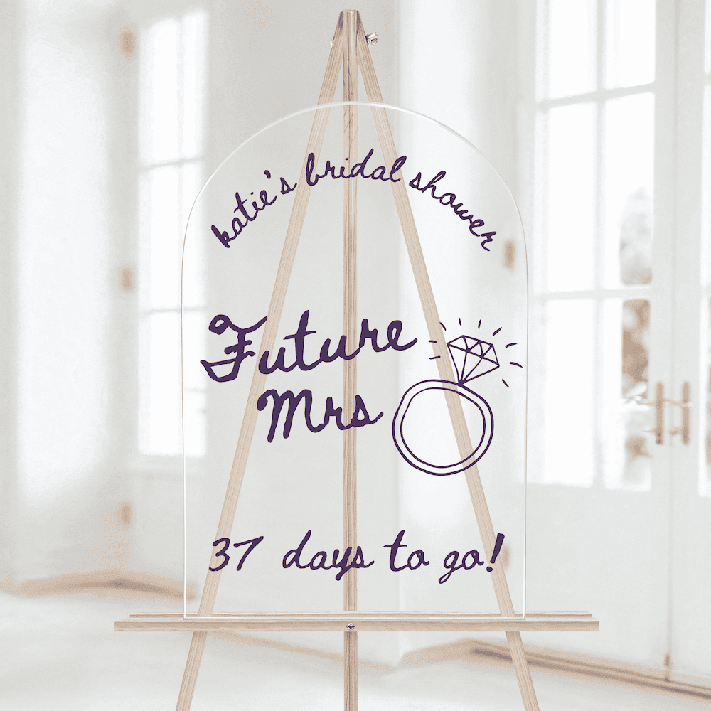 Future Mrs with Ring Bridal Shower Welcome Sign - Welcome Sign
