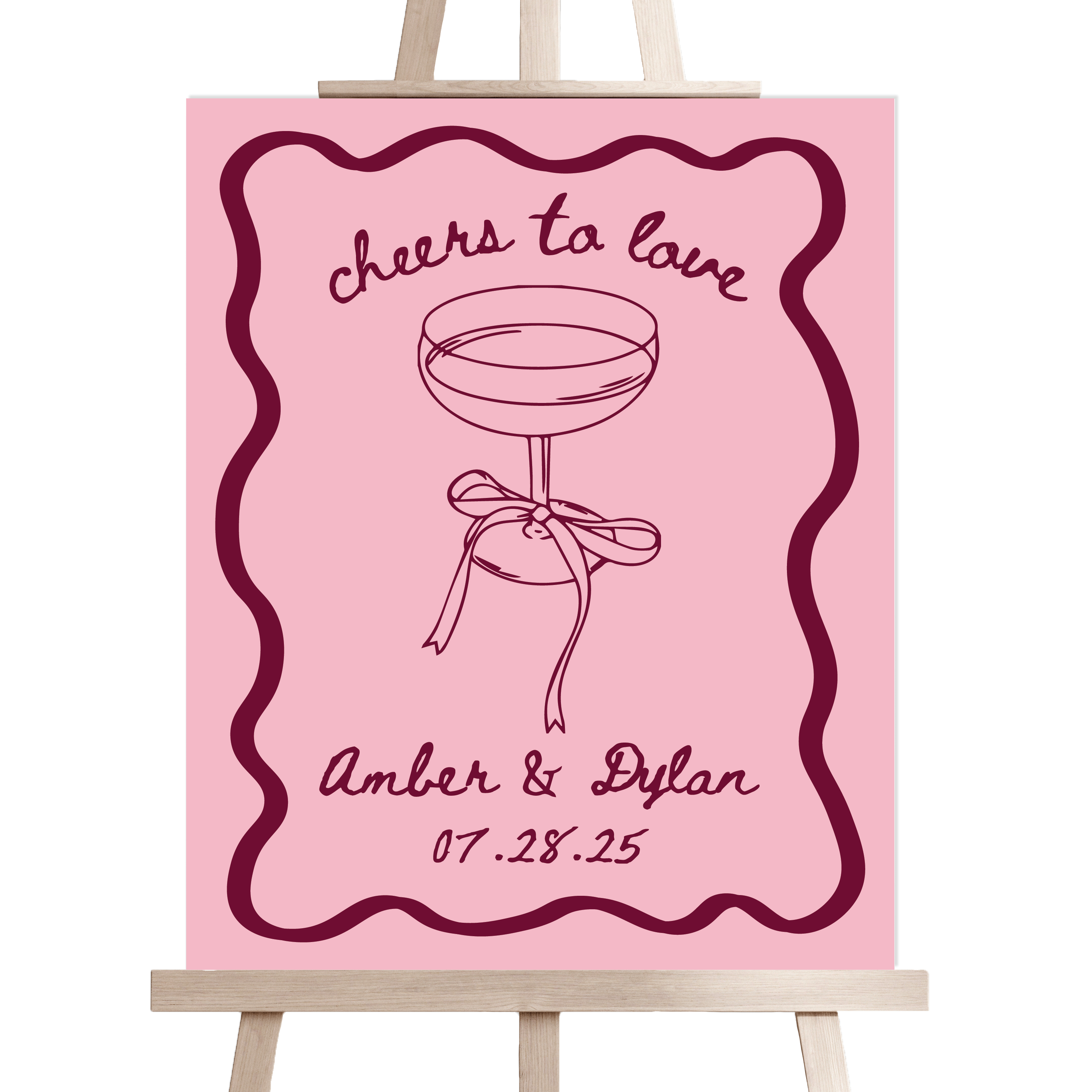 Cheers to Love Wedding Welcome Sign - Welcome Sign