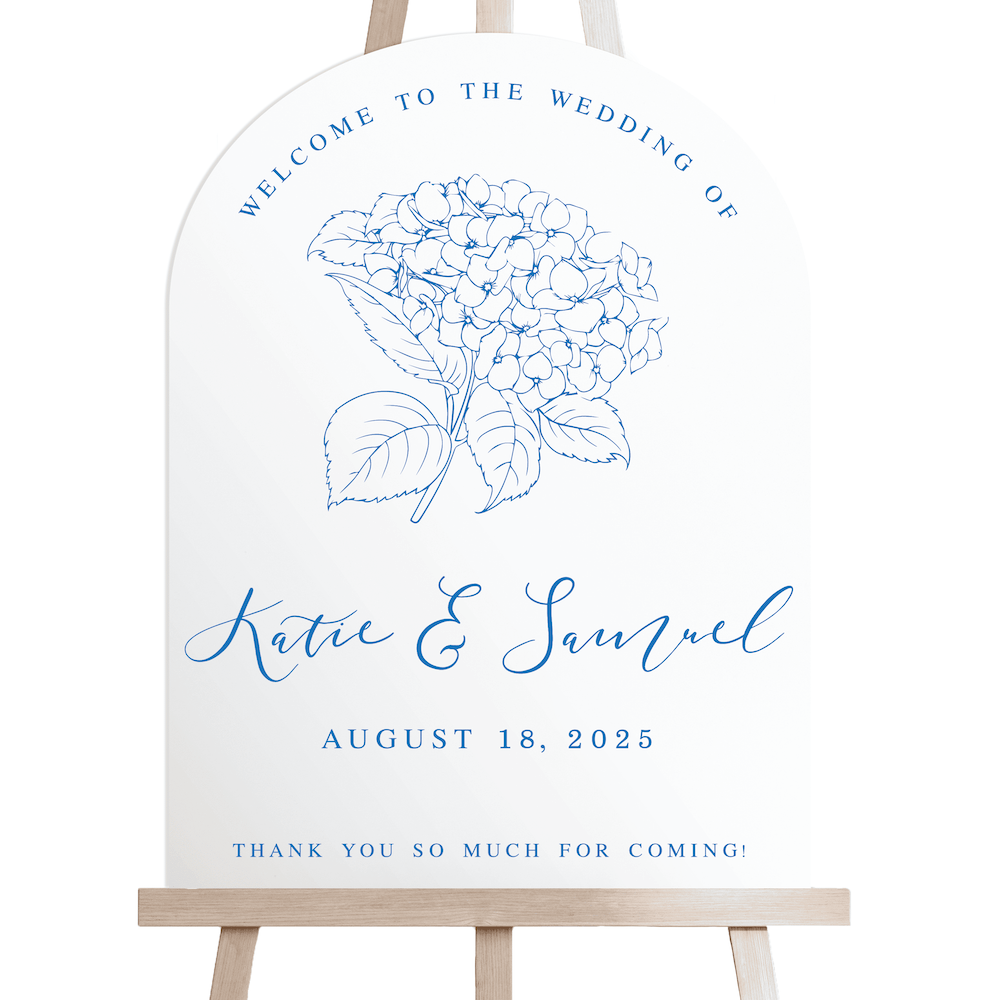 Summer Hydrangea Wedding Welcome Sign - Welcome Sign