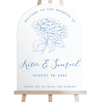 Summer Hydrangea Wedding Welcome Sign - Welcome Sign