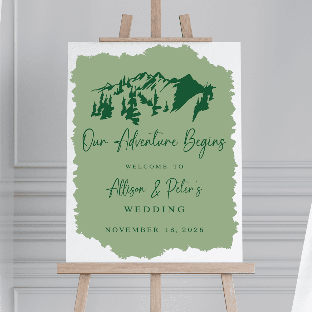 Our Adventure Begins Wedding Welcome Sign - Welcome Sign
