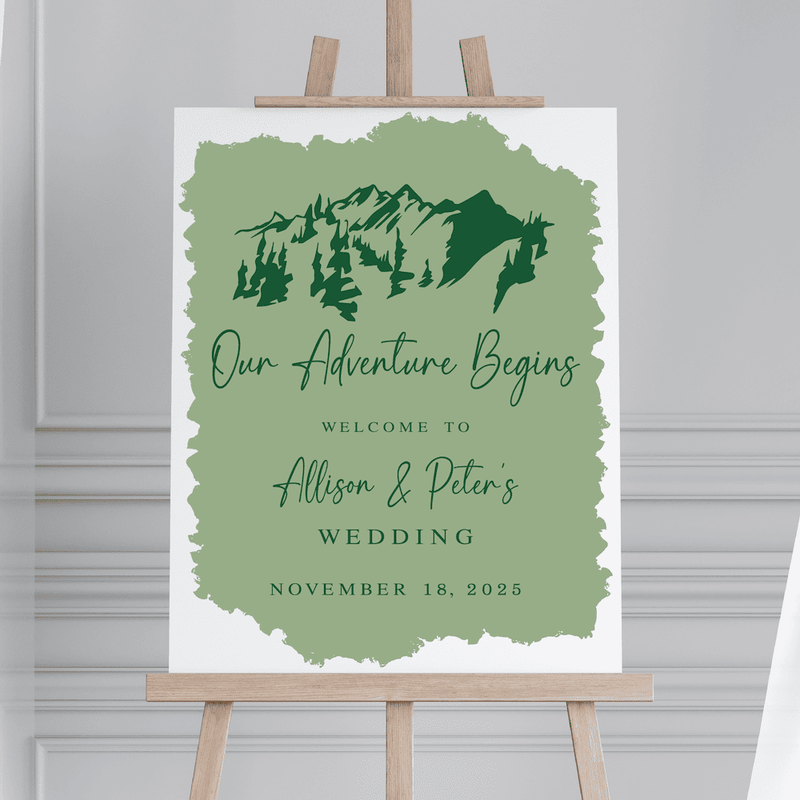 Our Adventure Begins Wedding Welcome Sign - Welcome Sign