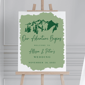 Our Adventure Begins Wedding Welcome Sign
