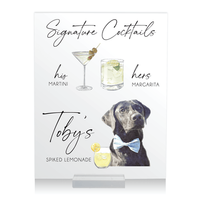 Signature Cocktail Wedding Bar Sign with Pet