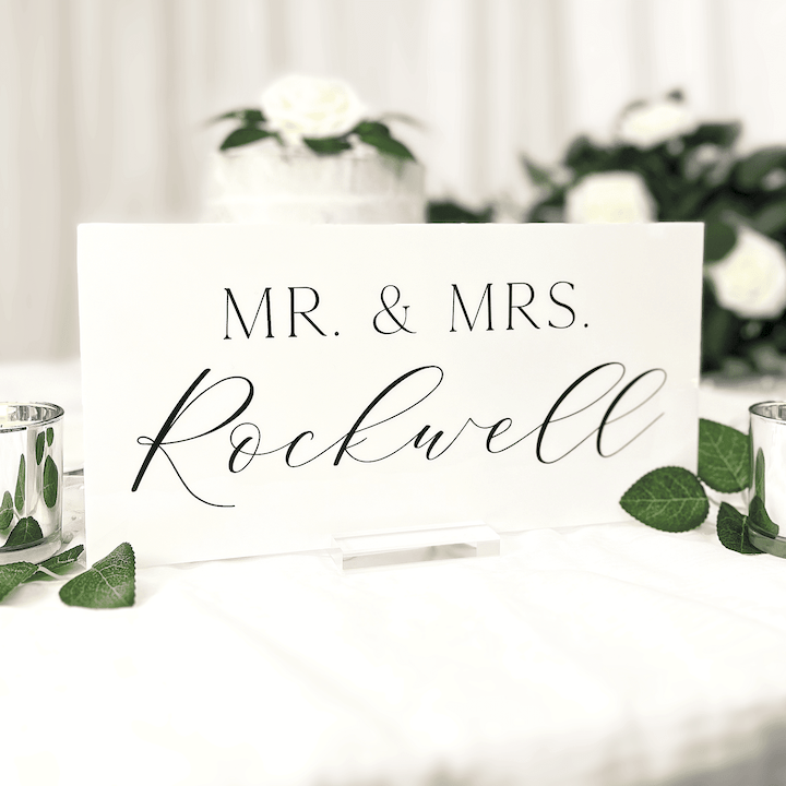 Mr. & Mrs. Sweetheart Acrylic Wedding Sign - Table Signs