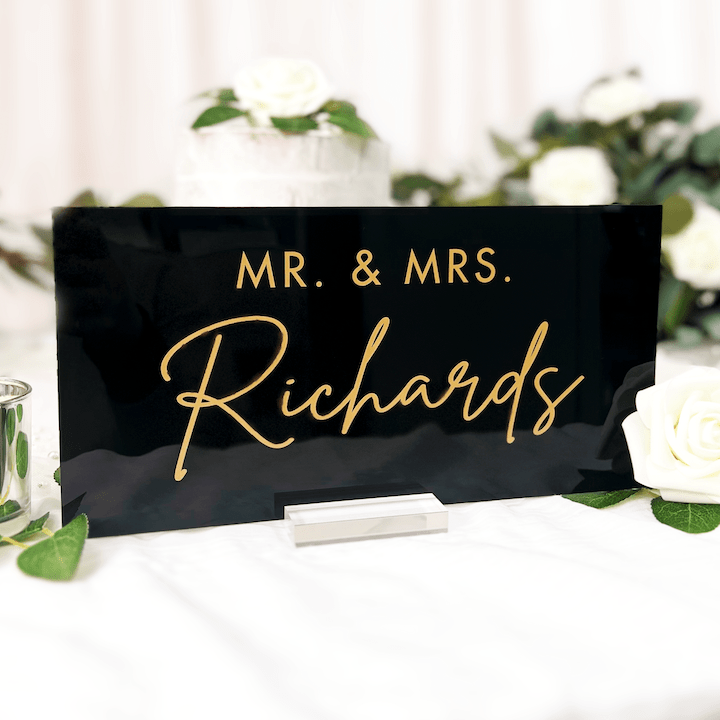 Mr. & Mrs. Acrylic Wedding Table Sign - Table Signs
