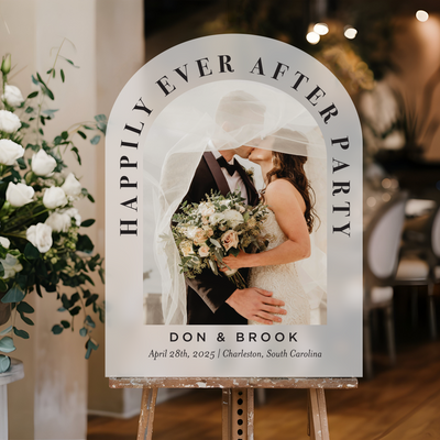 Happily Ever After Party Custom Photo Wedding Sign