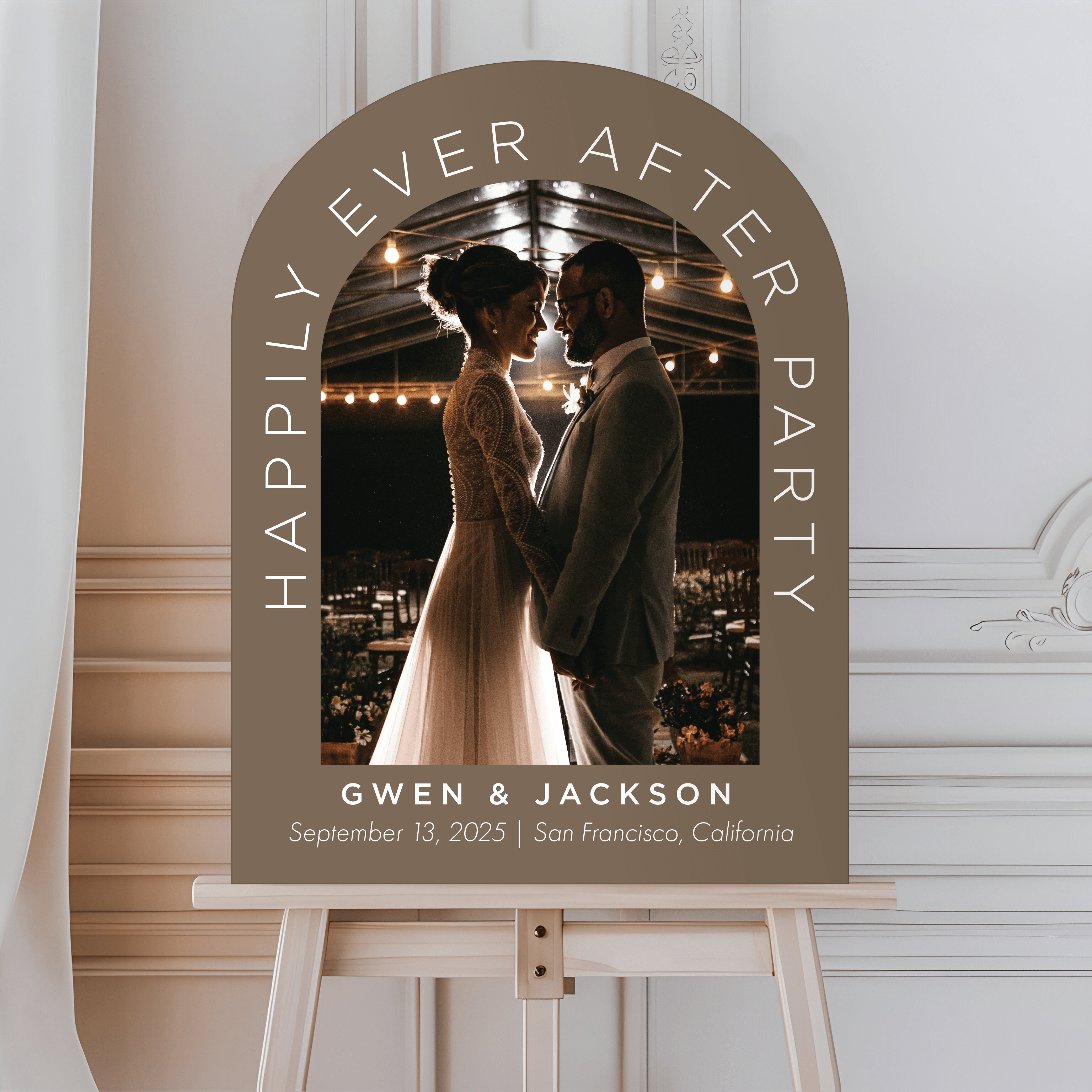 Happily Ever After Party Custom Photo Wedding Sign - Welcome Sign