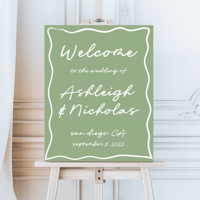 Handwritten Script Wedding Welcome Sign