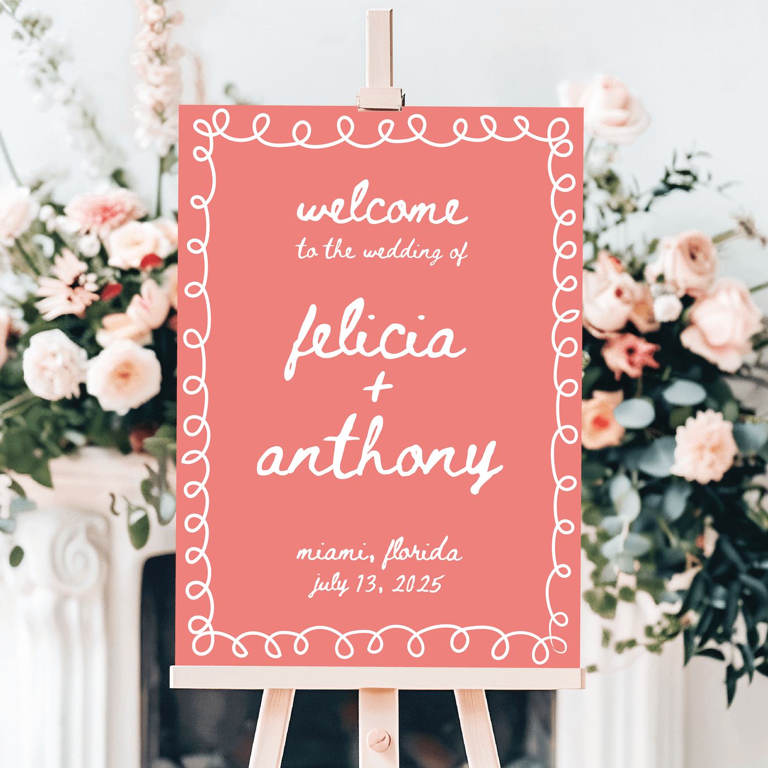 First Names Wedding Welcome Sign - Welcome Sign