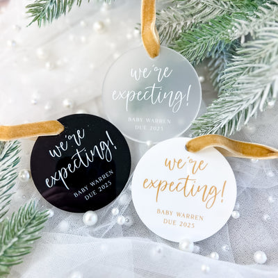 We're Expecting Pregnancy Announcement Ornament