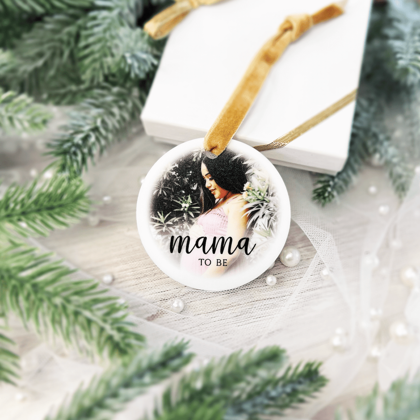 Mama To Be Pregnancy Announcement Photo Ornament