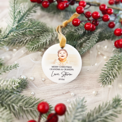 Grandparent Photo Christmas Ornament