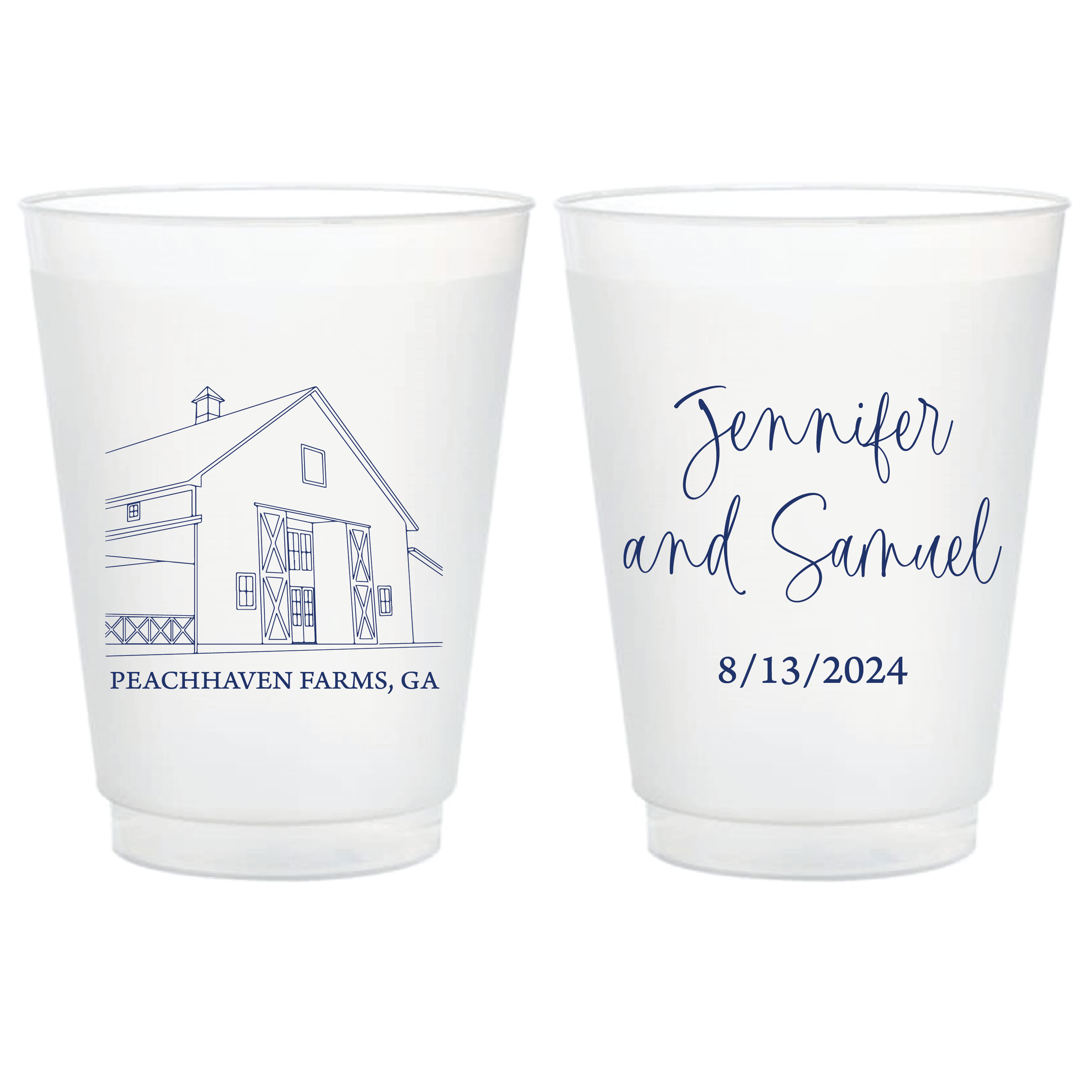 Custom Illustrated Venue Frosted Plastic Cups - Cup - Venue