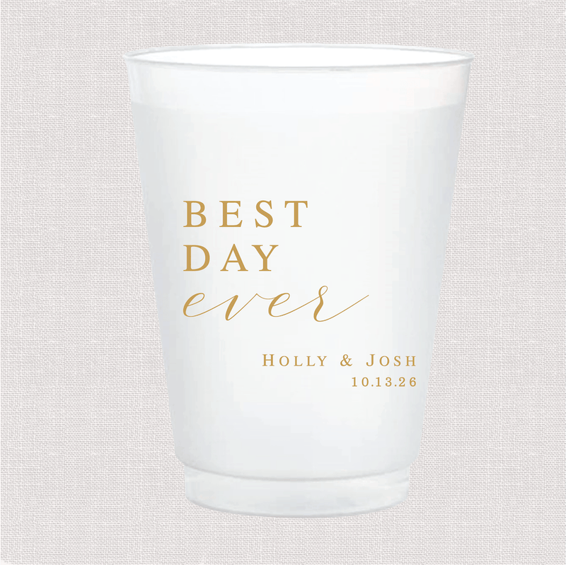 Best Day Ever Frosted Wedding Cups