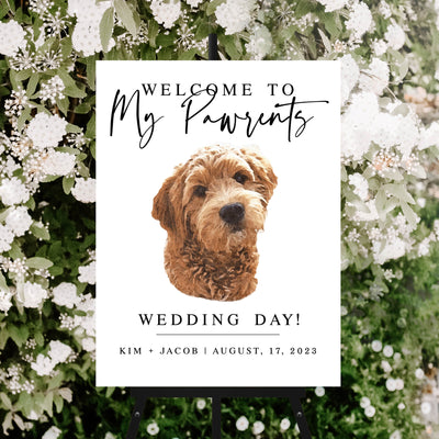 Sit & Stay Watercolor Pet Ceremony Sign