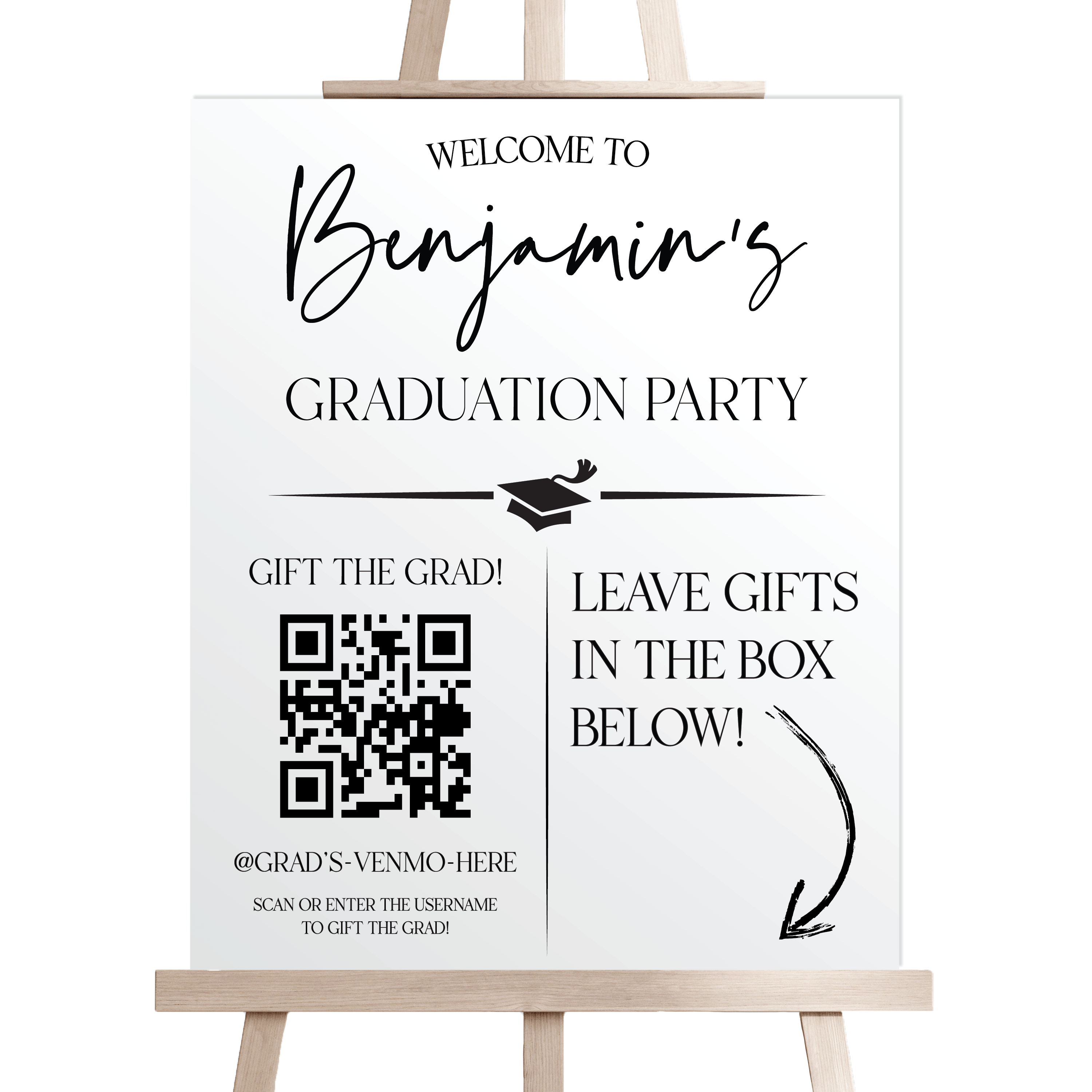 Custom QR Code Graduation Photo Personalized Sign - Welcome Sign