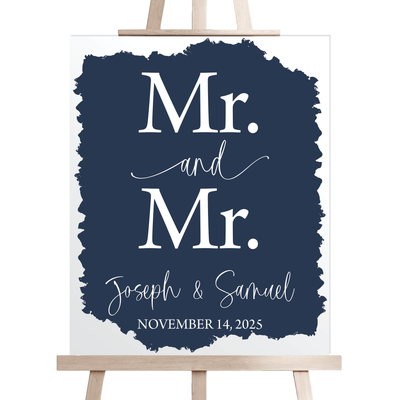 Brush Effect LGBTQ Wedding Welcome Sign