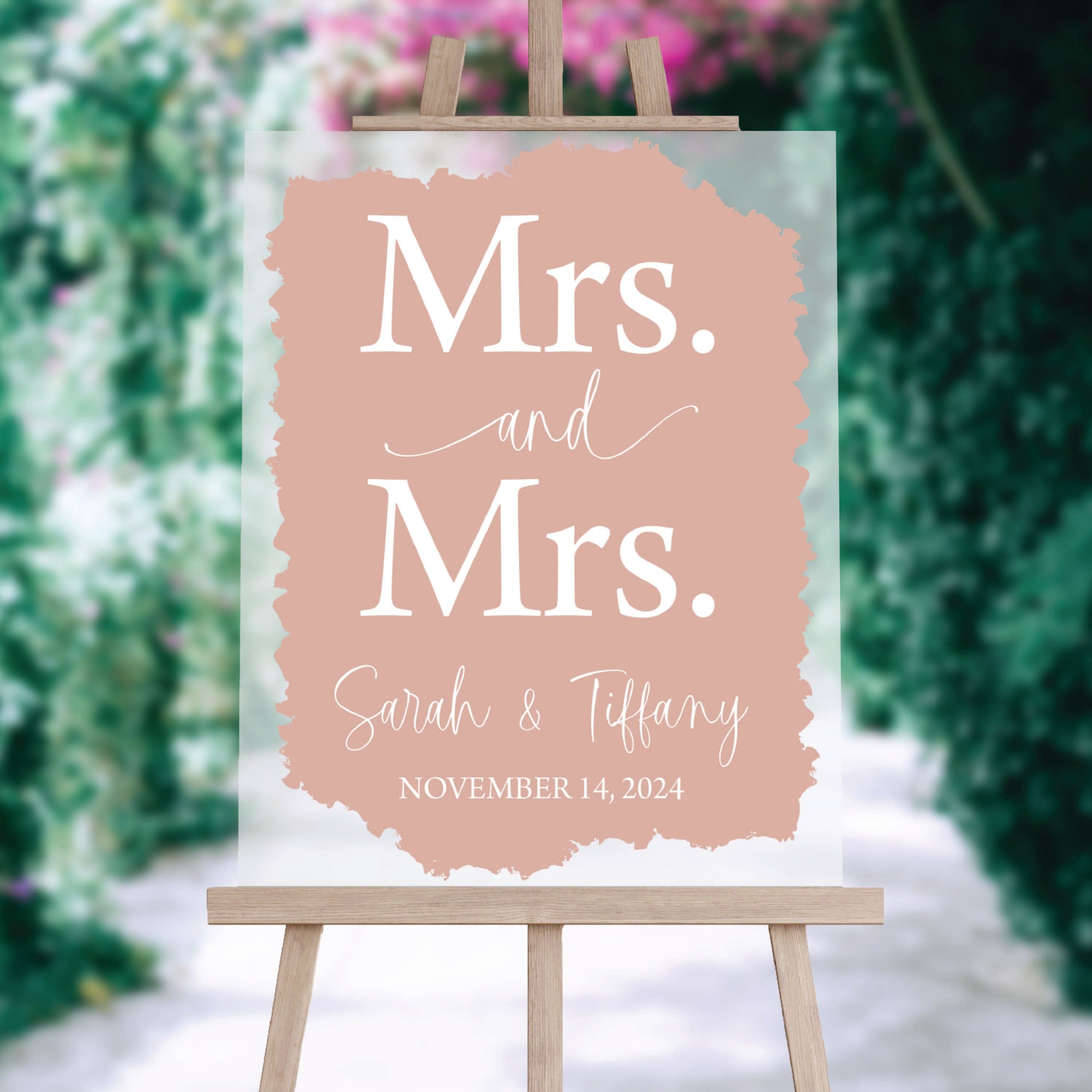 Brush Effect LGBTQ Wedding Welcome Sign - Welcome Sign