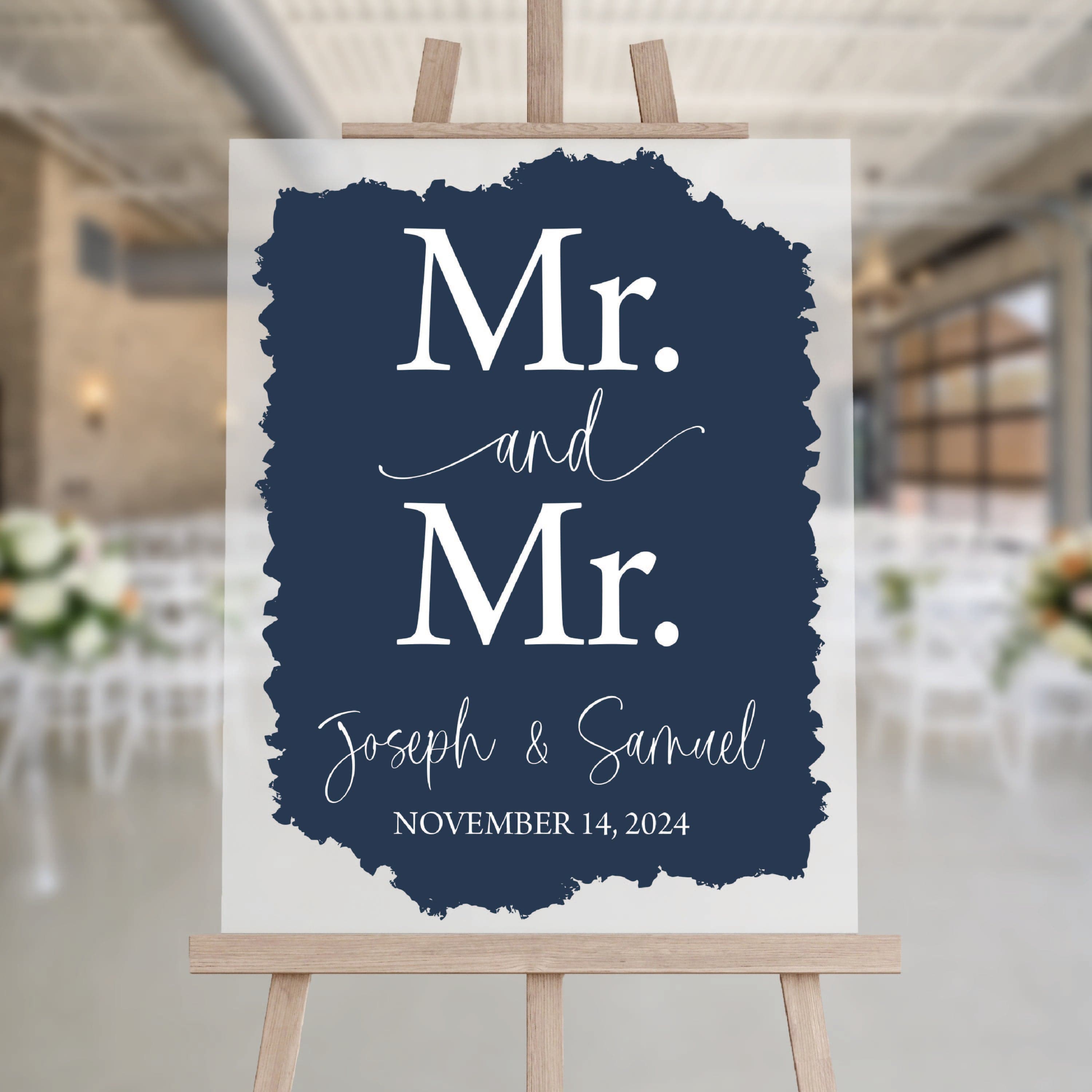 Brush Effect LGBTQ Wedding Welcome Sign - Welcome Sign