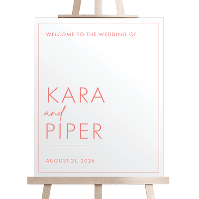 Modern Block LGBTQ Wedding Welcome Sign - Welcome Sign