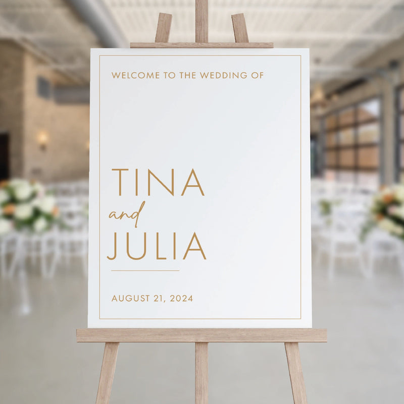 Modern Block LGBTQ Wedding Welcome Sign - Welcome Sign