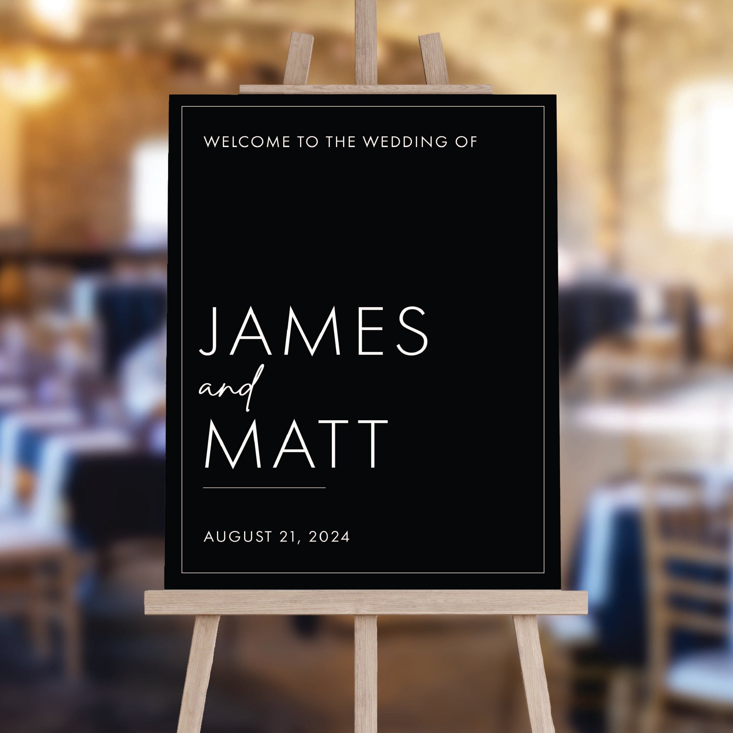 Modern Block LGBTQ Wedding Welcome Sign - Welcome Sign