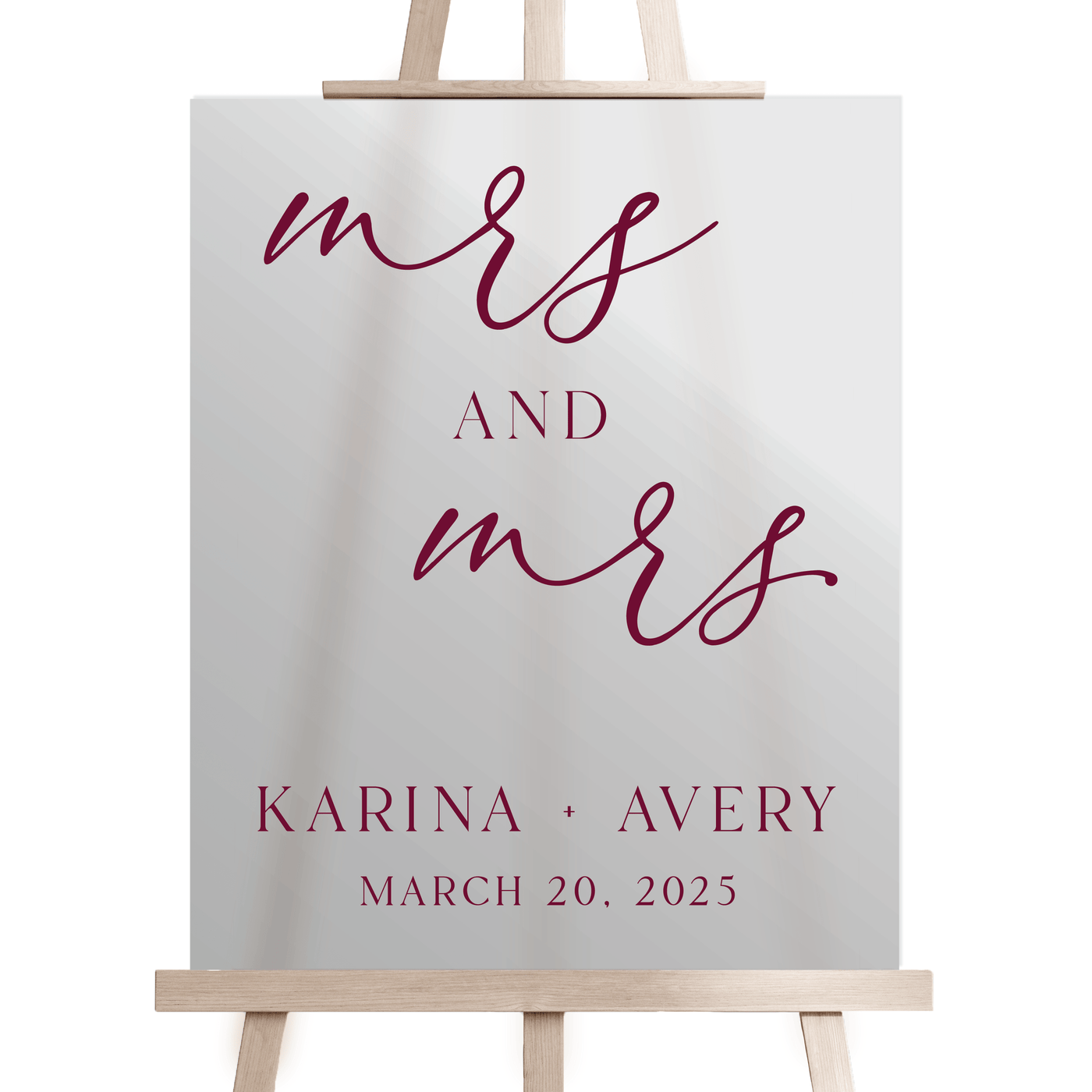 Mrs & Mrs LGBTQ Wedding Welcome Sign