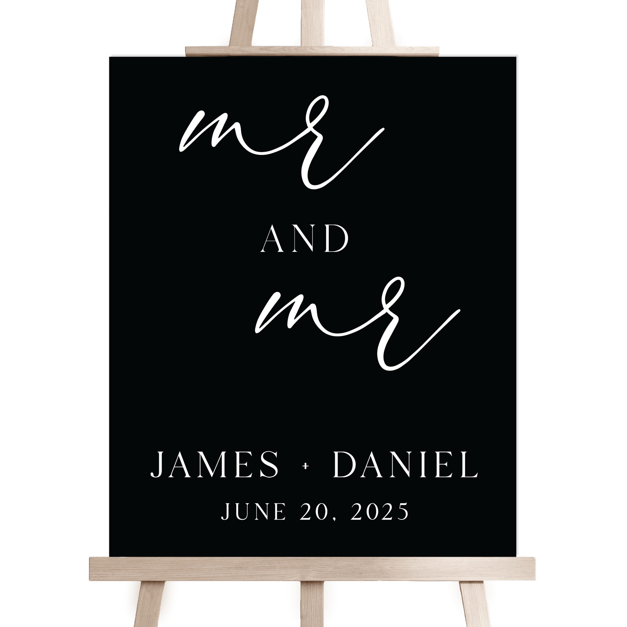 Mr & Mr LGBTQ Wedding Welcome Sign - Welcome Sign