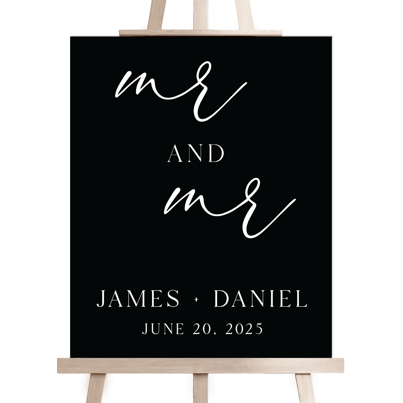 Mr & Mr LGBTQ Wedding Welcome Sign