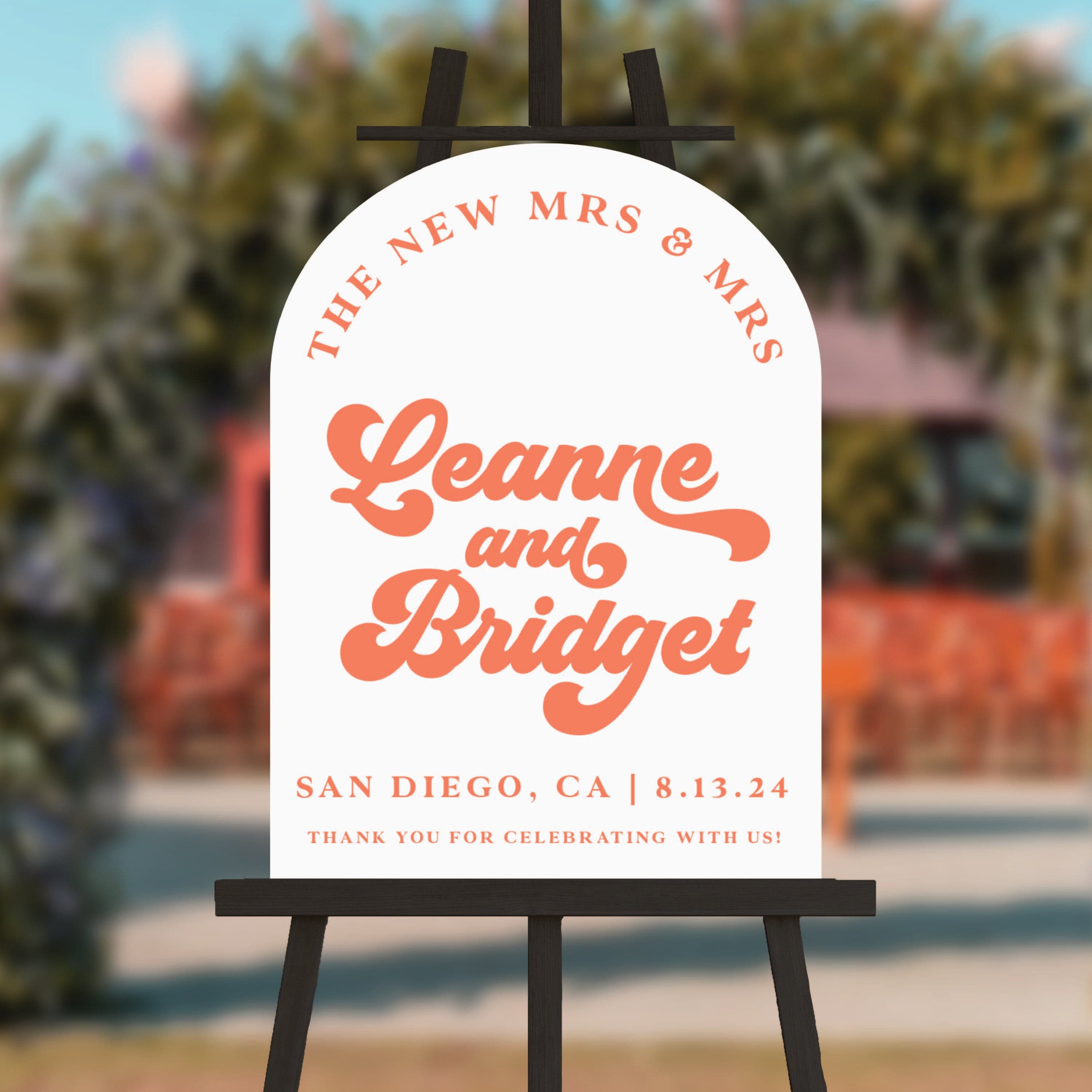 The New Mrs & Mrs LGBTQ Wedding Welcome Sign - Welcome Sign