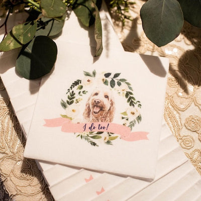 Wedding Wreath Full Color Napkins | Pet Lover