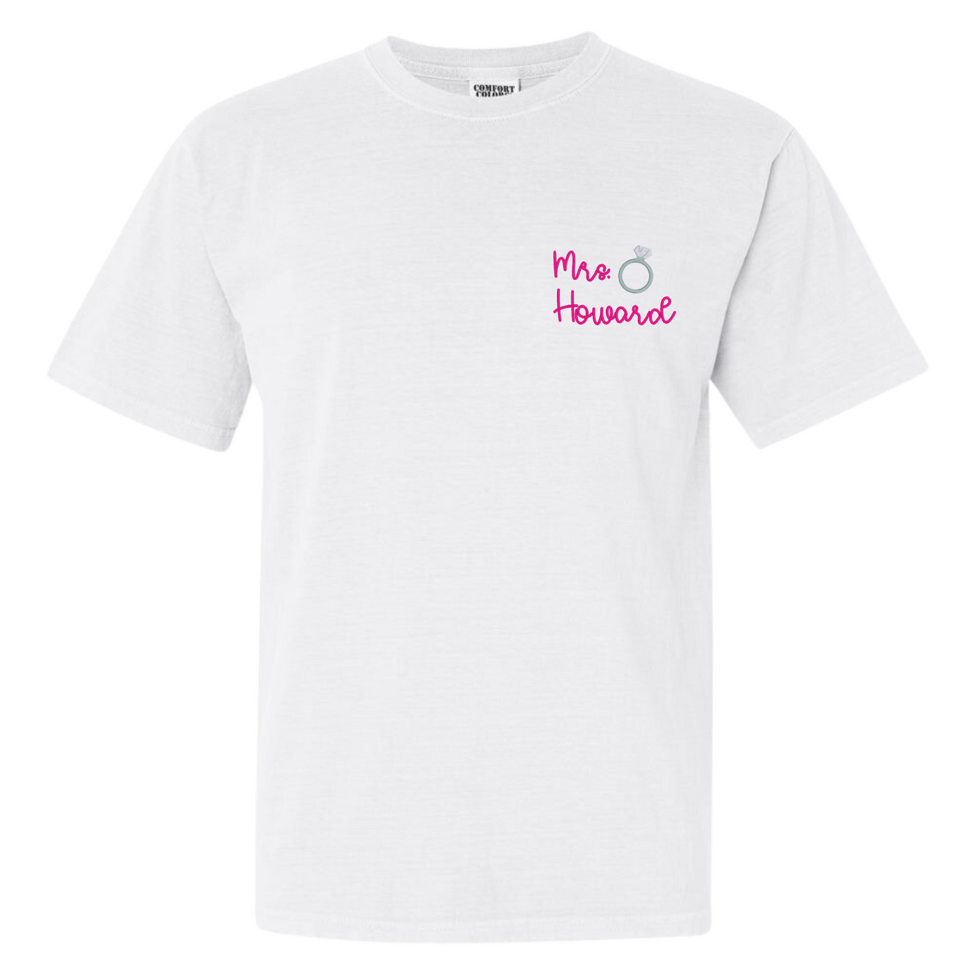Embroidered Personalized with Ring Bride T-shirt - Barn Street Designs