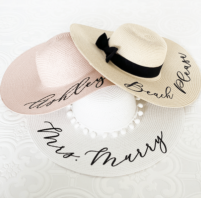 Personalized Beach Hat with Trim